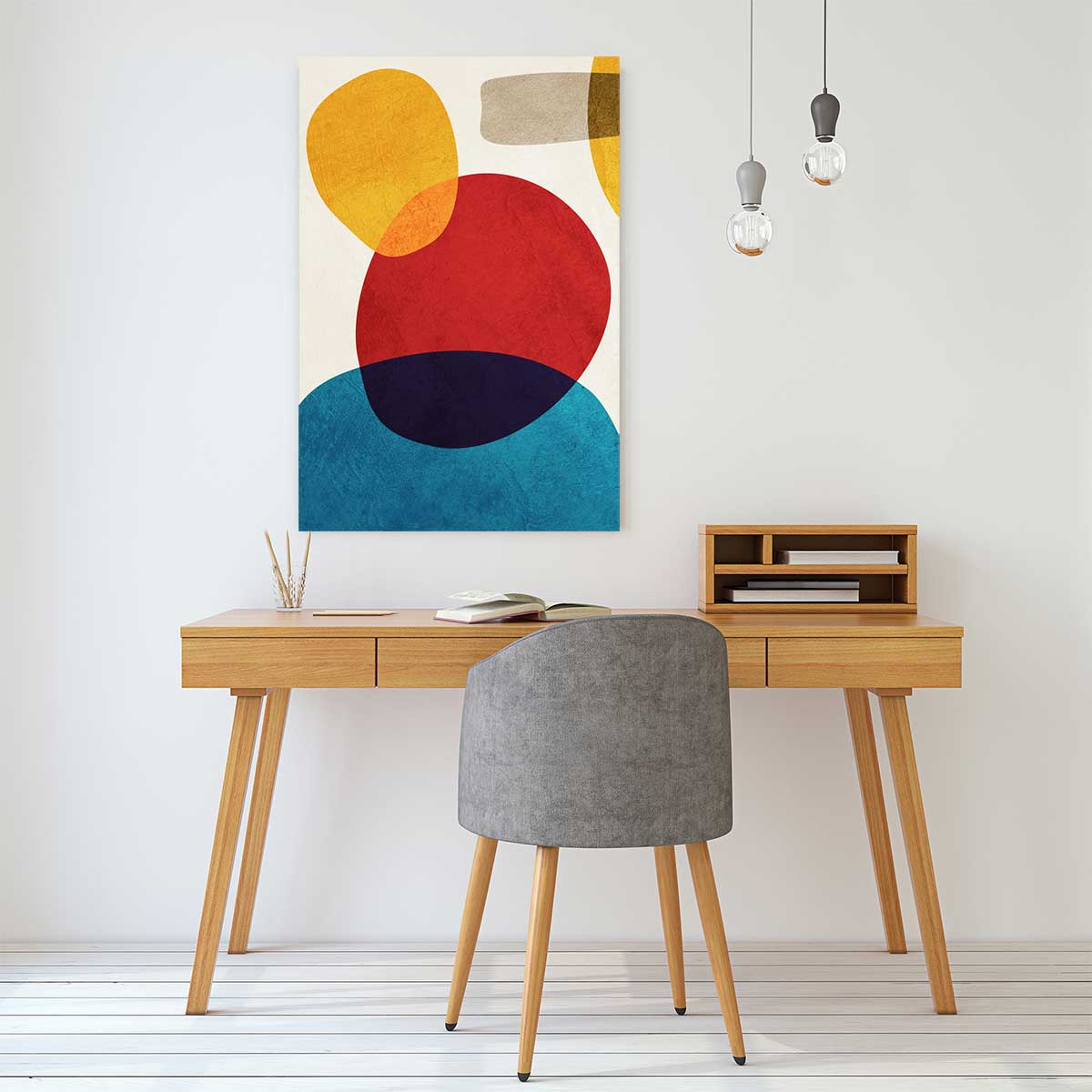 Tableau géométrique shape cercle rouge tableau alu dibond, HEXOA