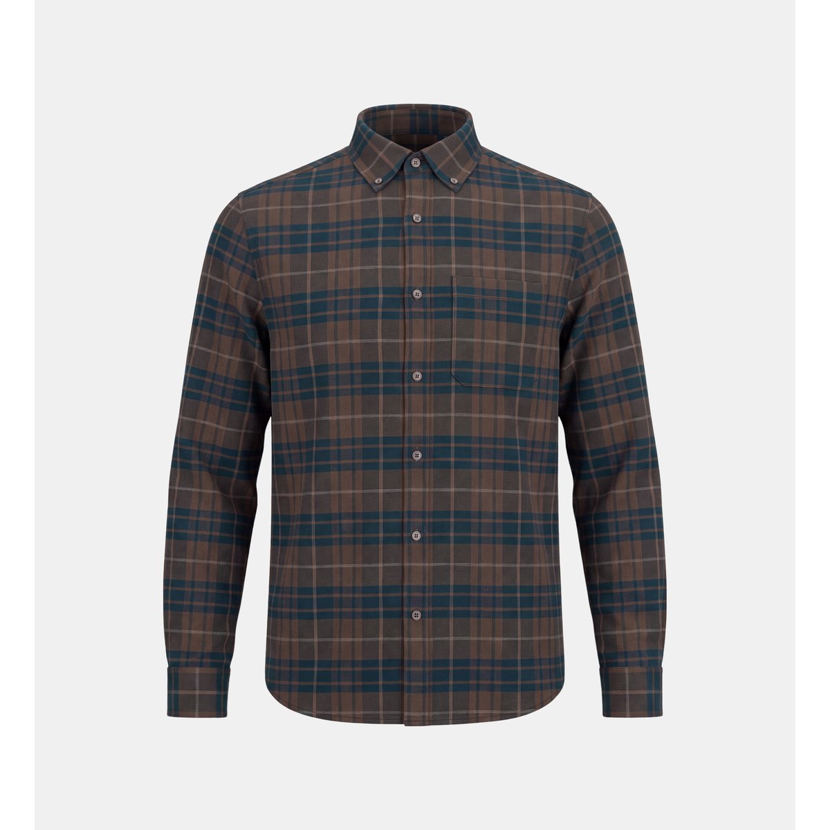 Chemise droite tiflaro 1 tartan coton marron et bleu, GALERIES LAFAYETTE