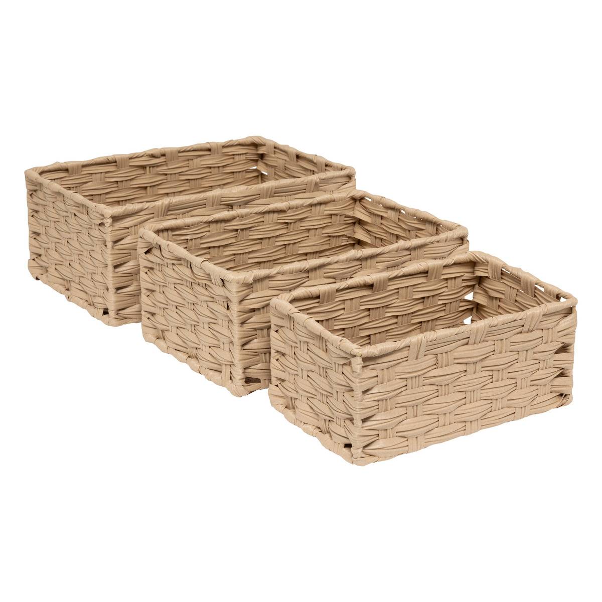 Lot de 3 paniers tressés TRESSE beige, 5FIVE SIMPLY SMART