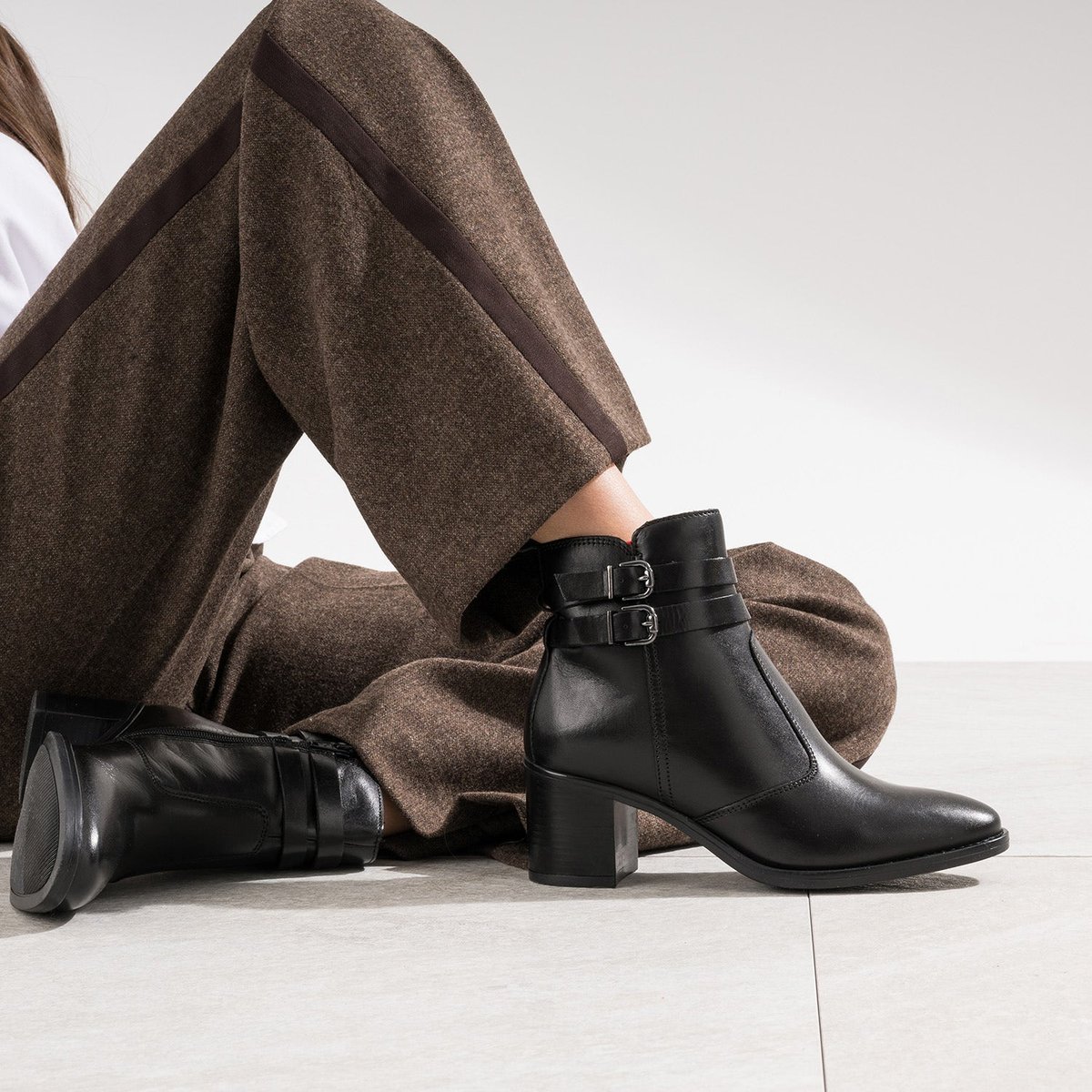 Boots À Talon en cuir TAWARGO noir, ERAM