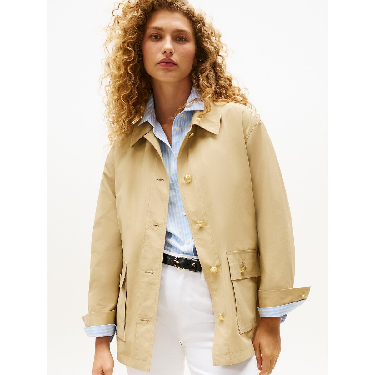 Veste saharienne à ceinturer beige, TOMMY HILFIGER