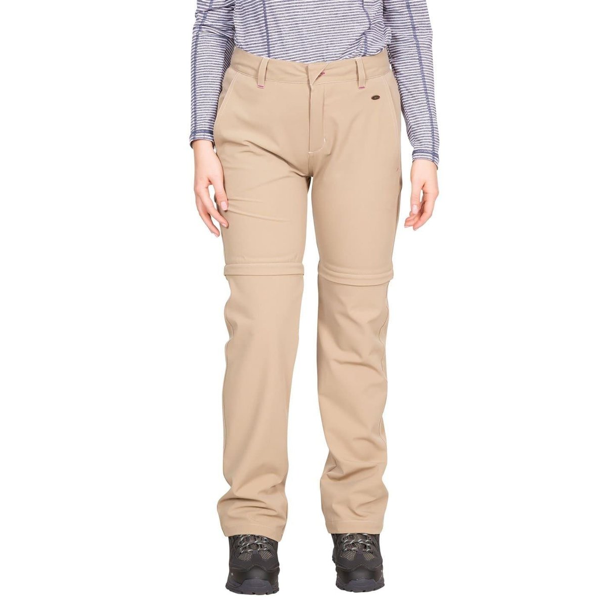 Pantalon de marche uni 2-en-1 à taille ajustable EADIE beige, TRESPASS