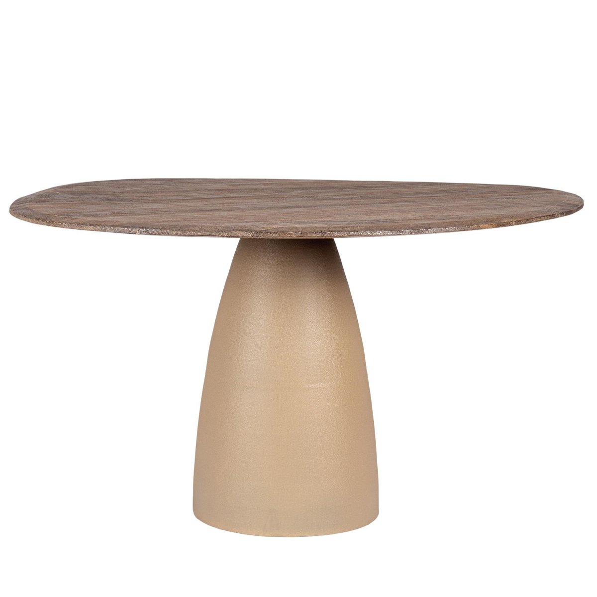 Table organique en manguier et métal crème 6 places L140 - SHIVA marron, HELLIN, DEPUIS 1862