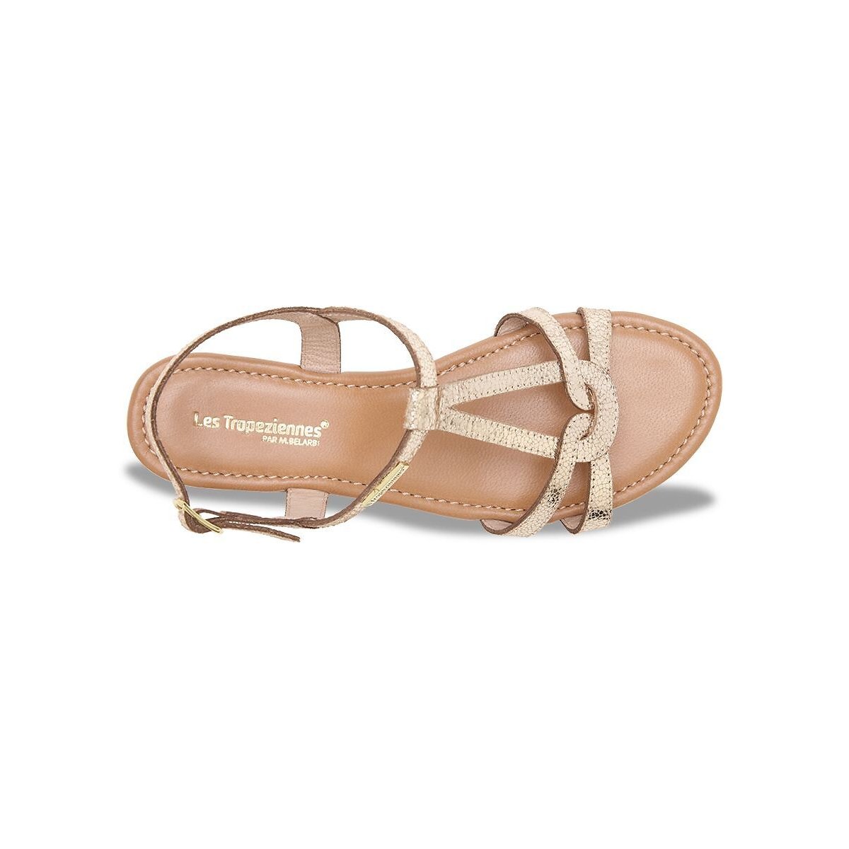 Hactress Half-Wedge Leather Sandals gold-coloured, LES TROPEZIENNES PAR M.BELARBI
