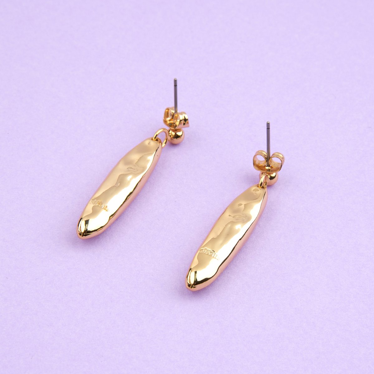 Boucles d'oreilles BAGUETTE doré, COUCOU SUZETTE
