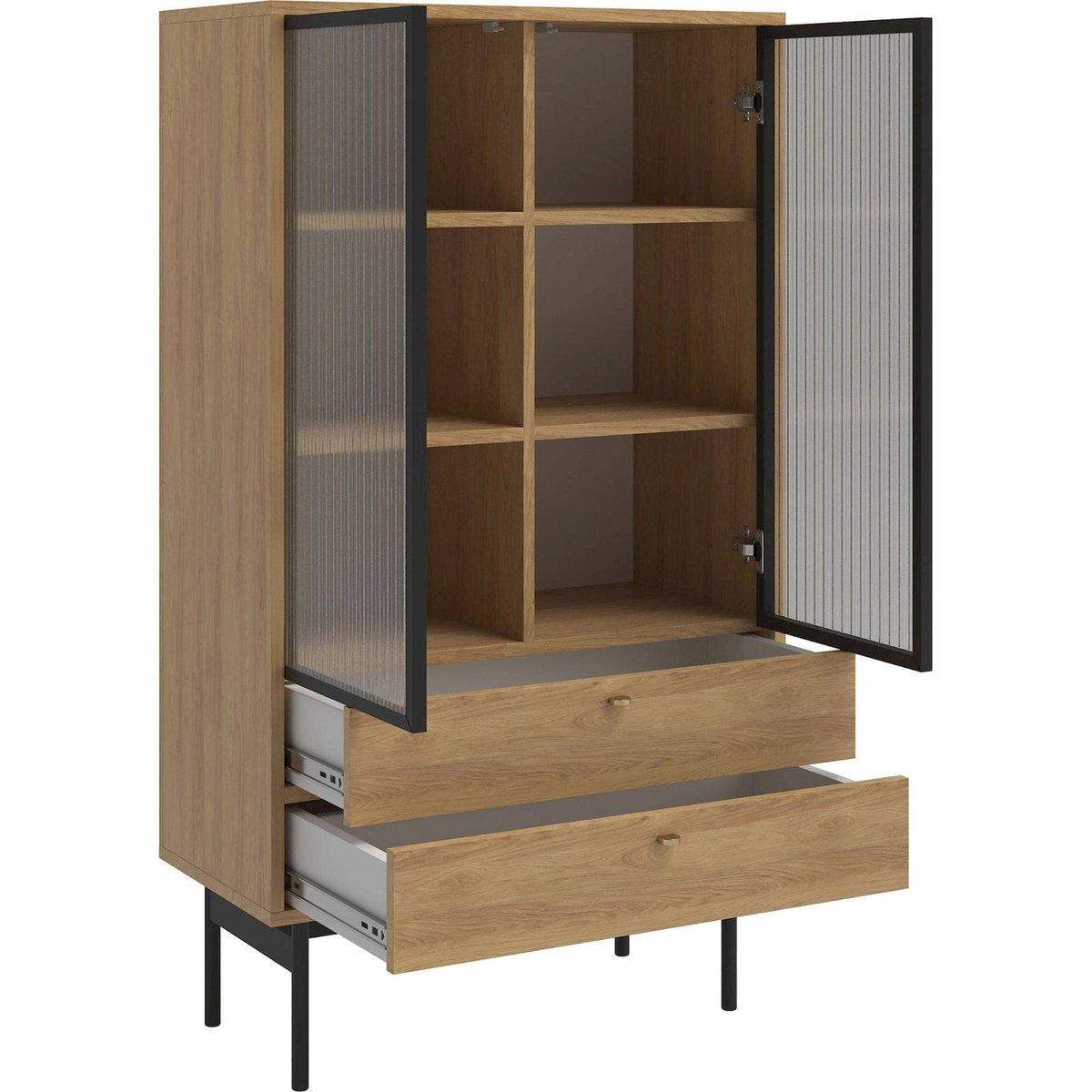 Vitrine basse bois collection OLAR bois clair, RECOLLECTION