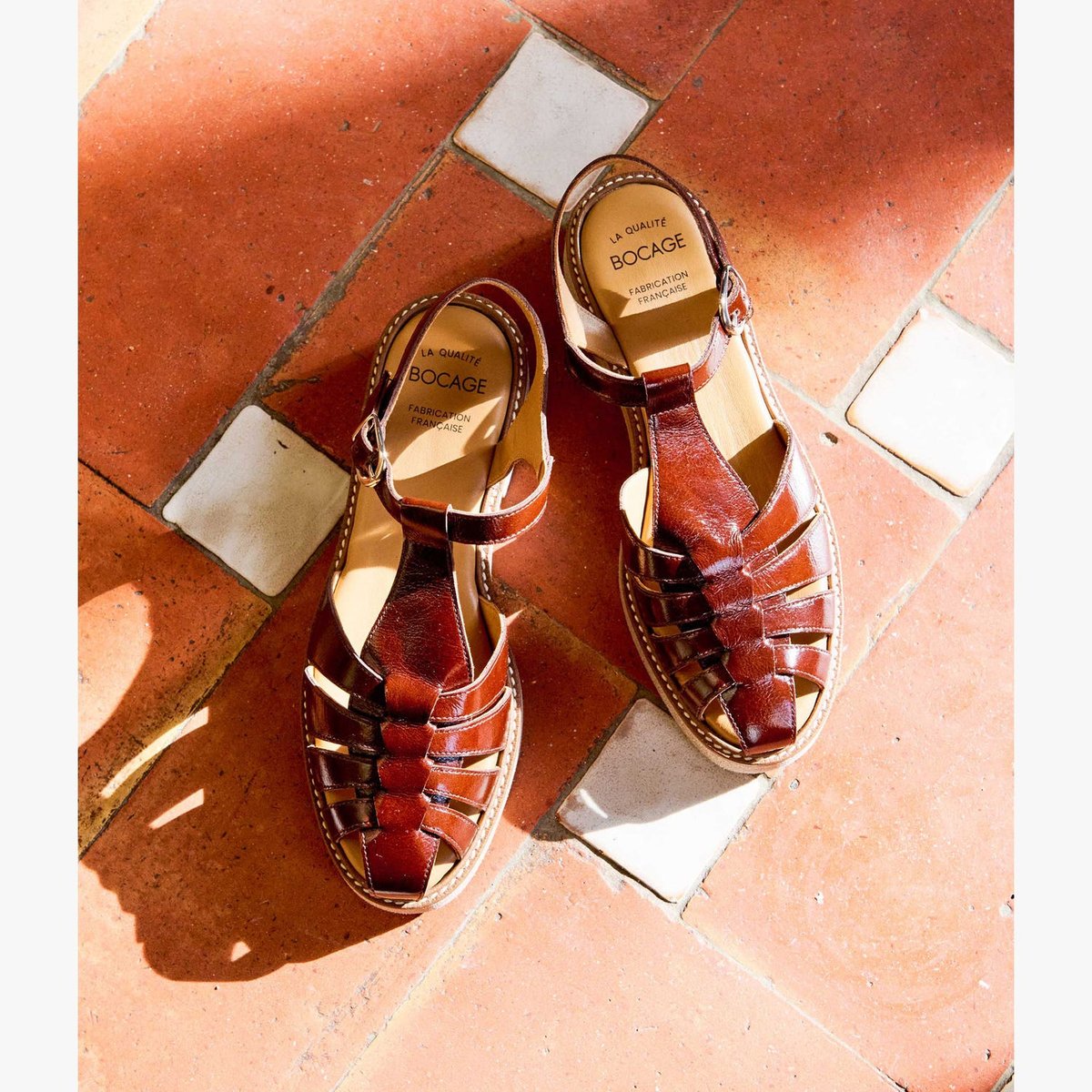 Derby en cuir FANNY marron chocolat, BOCAGE