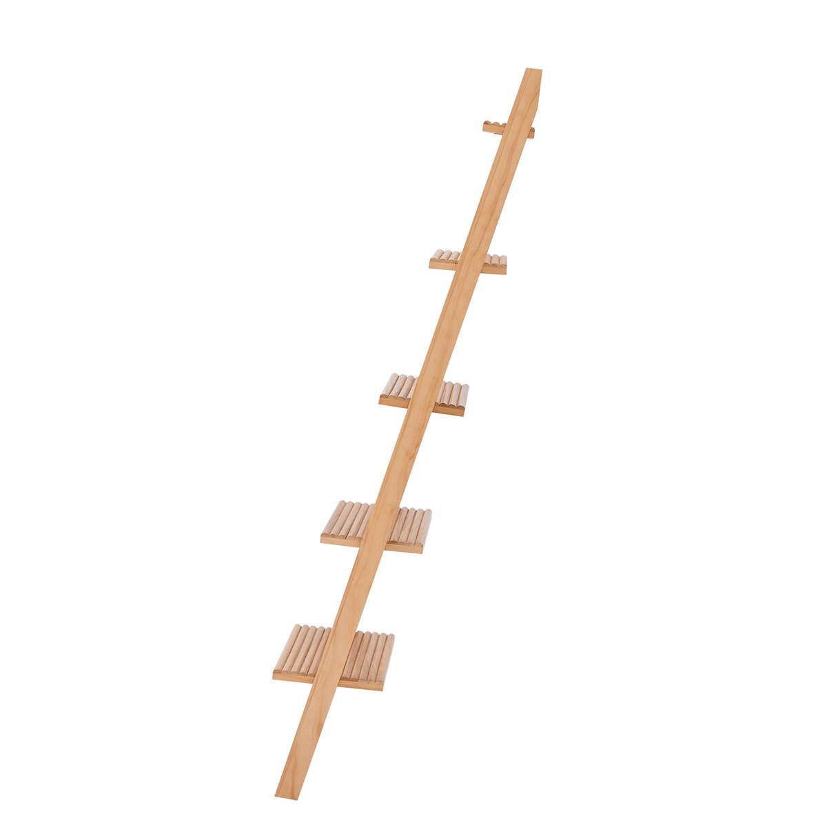 Etagère échelle 5 niveaux, bois et rotin, SMOGEN bois naturel, NORDLYS