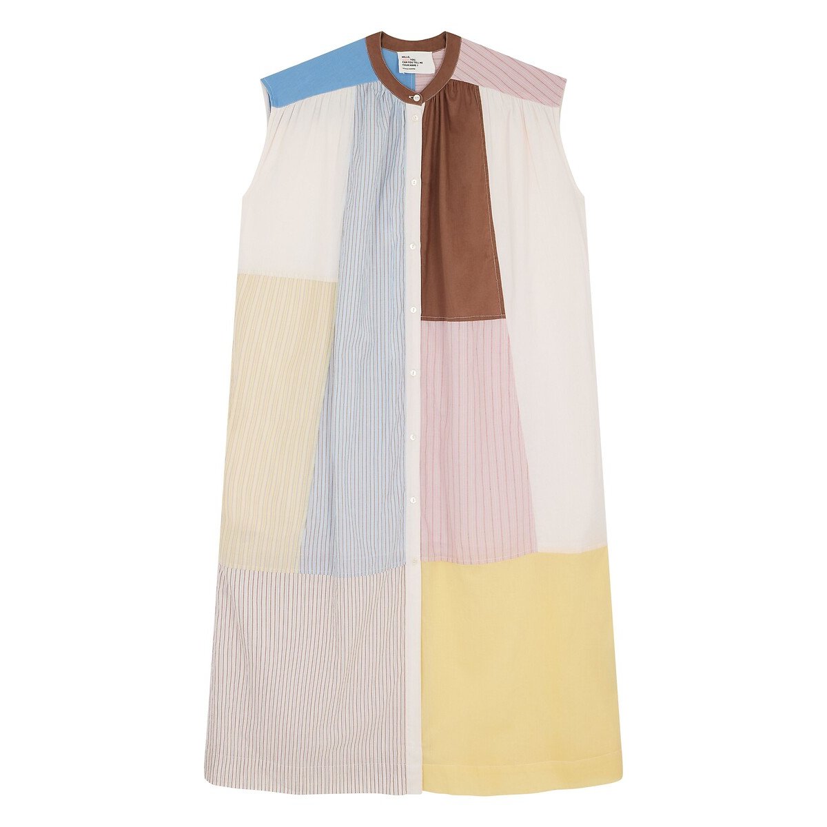 Richie Sleeveless Maxi Shirt Dress in Patchwork Print multi-coloured, LEON & HARPER