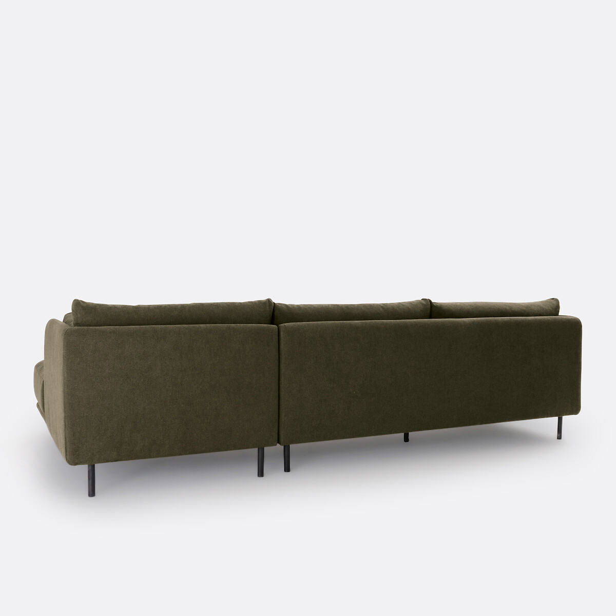 Canapé d'angle droit, en tissu texturé, VICTOR vert forêt, LA REDOUTE INTERIEURS