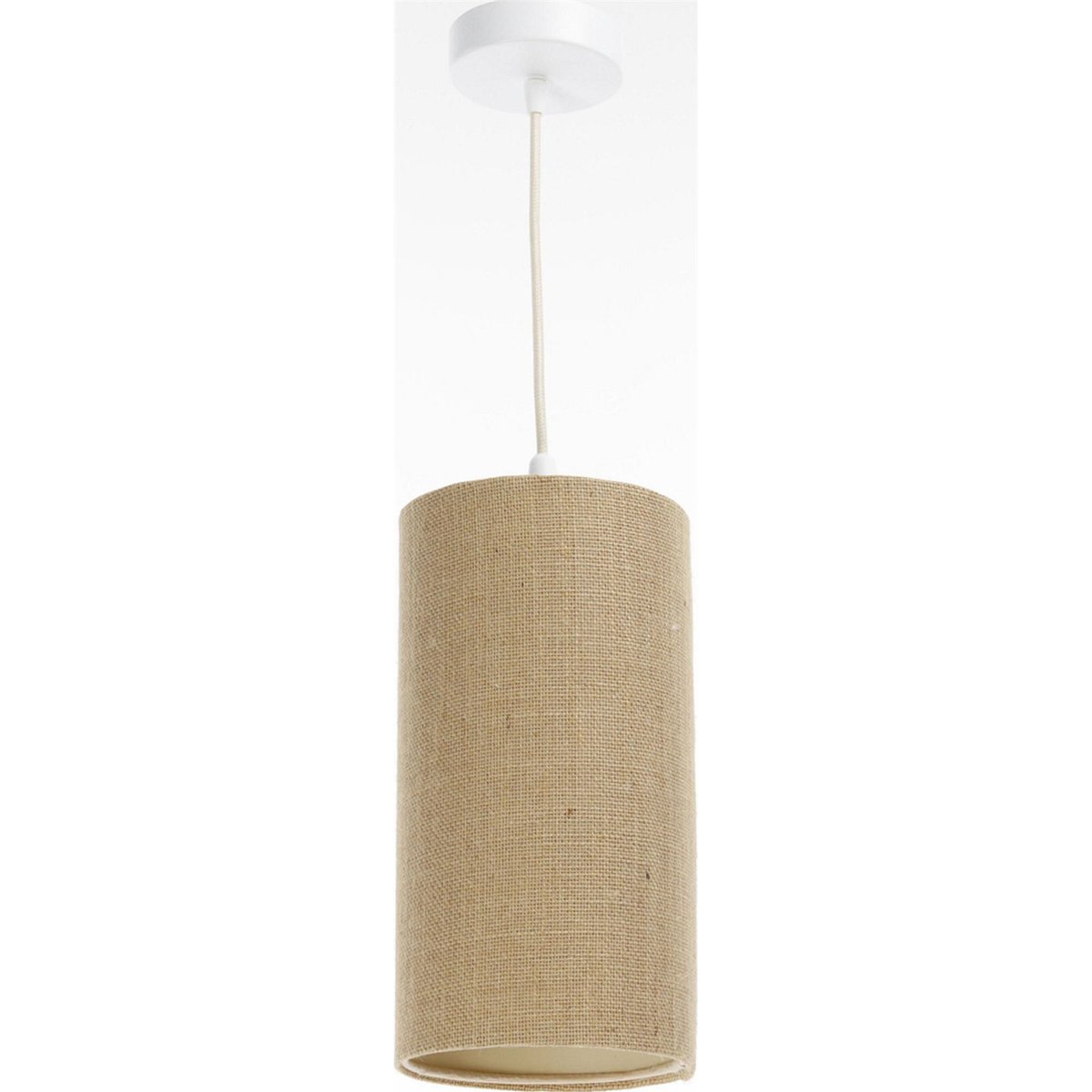 Suspension en lin rond Boho Elegant lin naturel et rotin clair, BPS KONCEPT