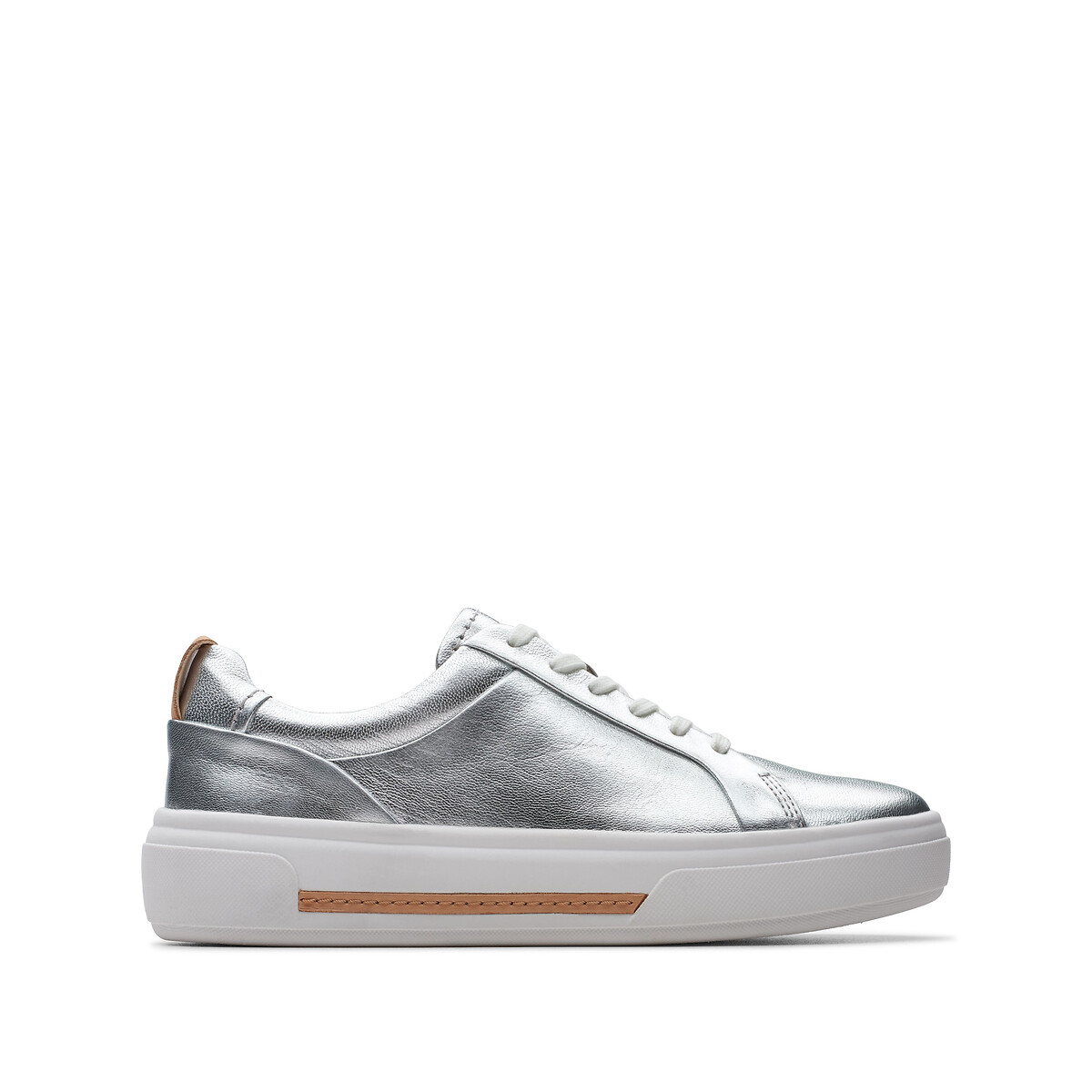 Hollyhock Walk Leather Trainers silver-coloured, CLARKS