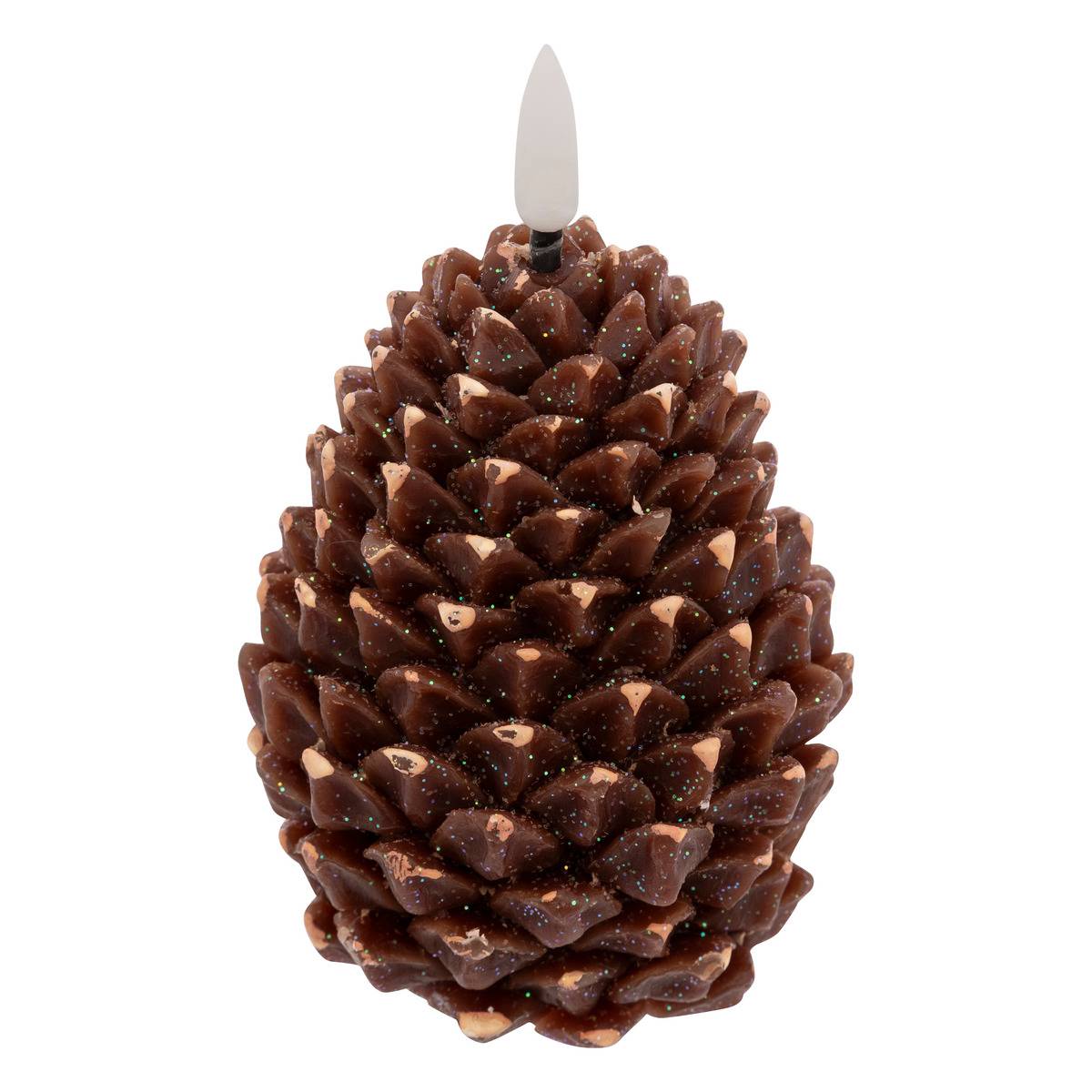 Bougie LED pomme de pin marron marron, ATMOSPHERA