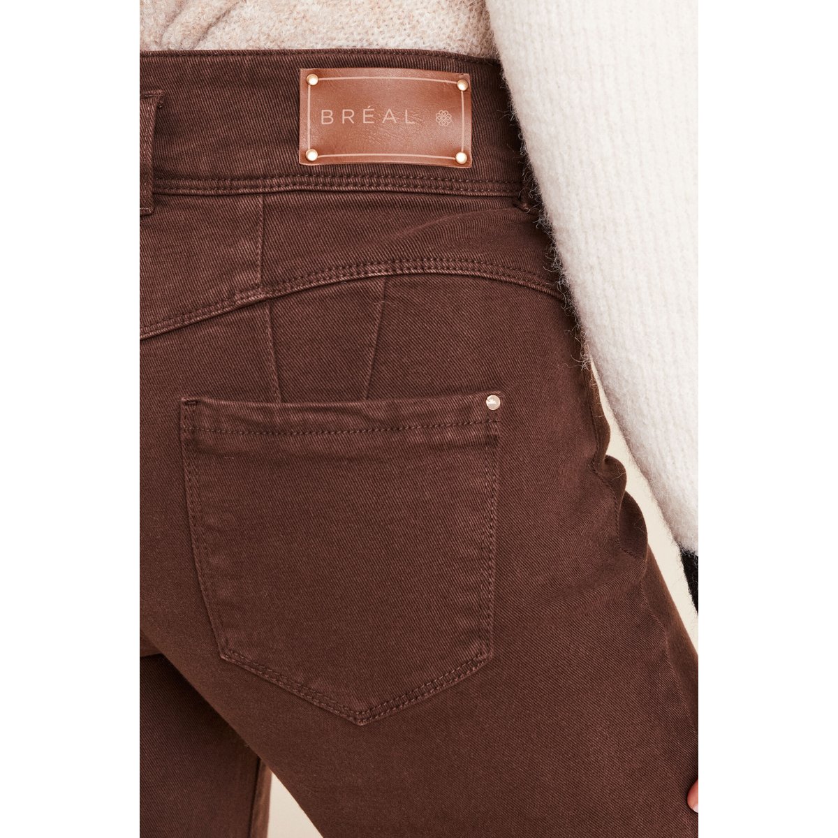 Jean taille haute marron foncé, BREAL
