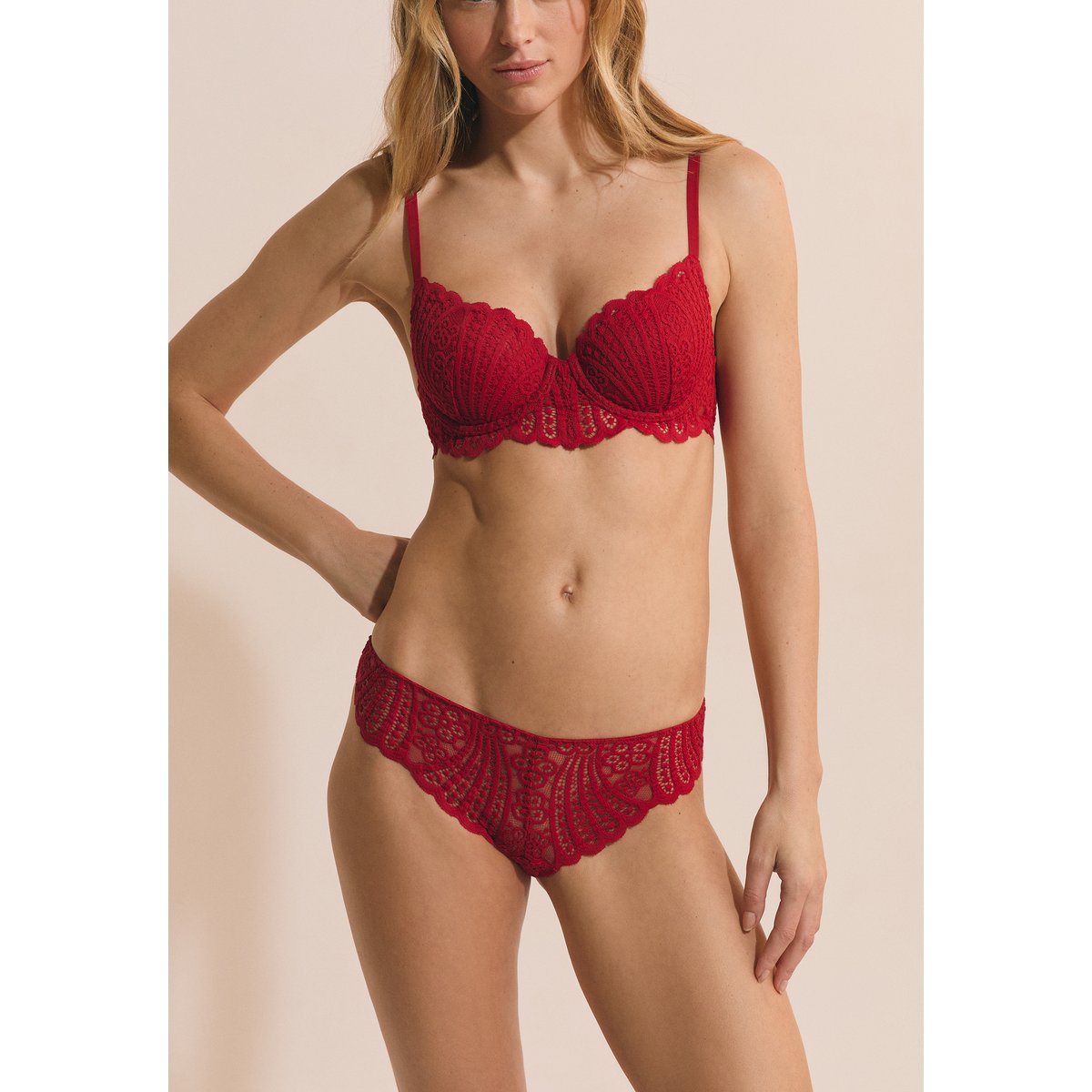 Culotte en dentelle ETREINTE rouge, ETAM