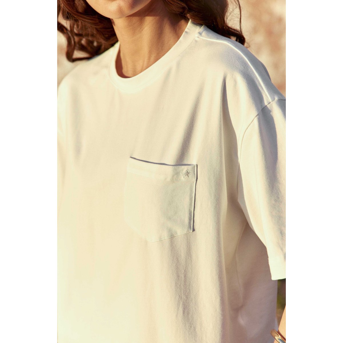 T-shirt manches courtes col rond uni TAISA 11-ecru, LA PETITE ETOILE