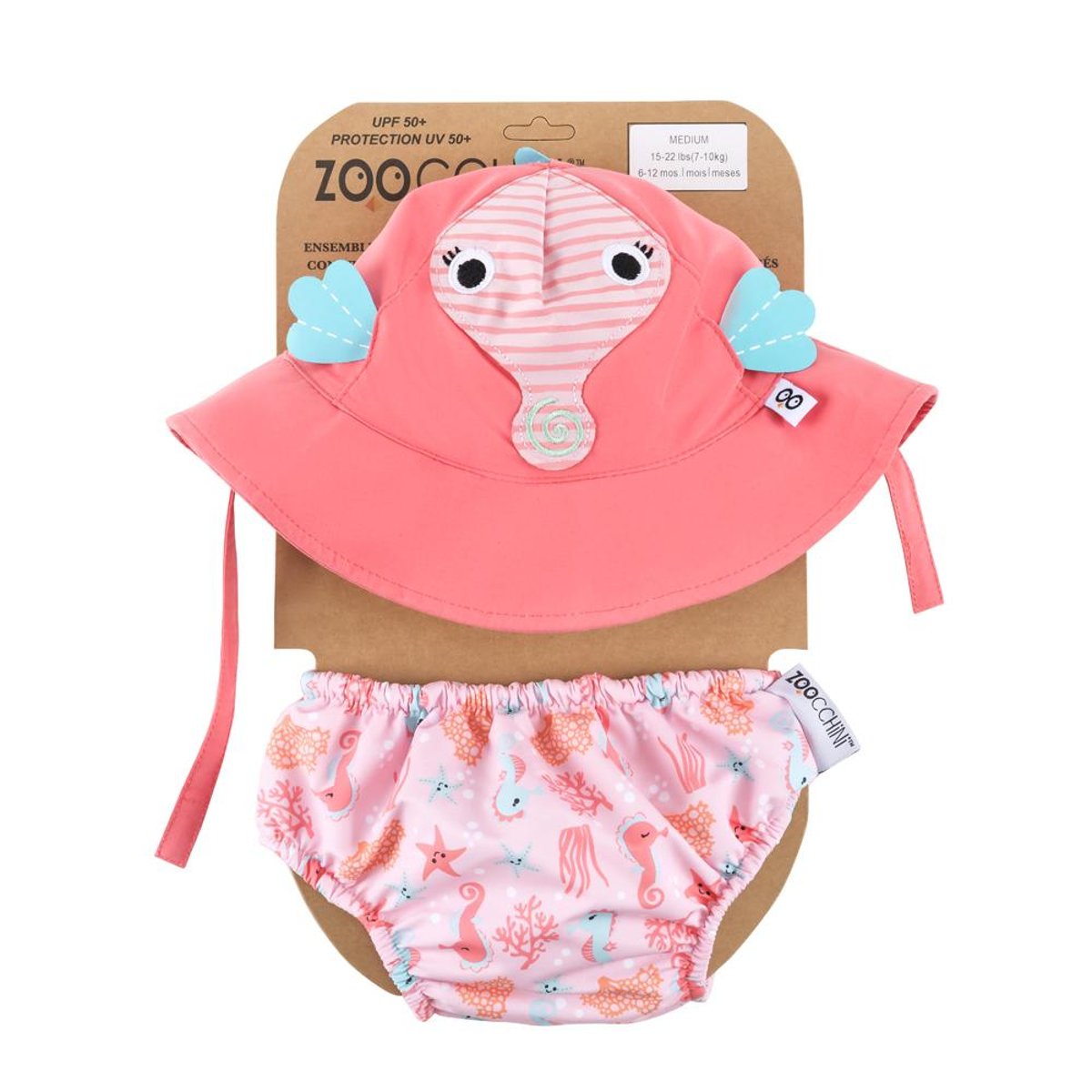 Maillot et Chapeau Hippocampe (12-24M) rose, ZOOCCHINI