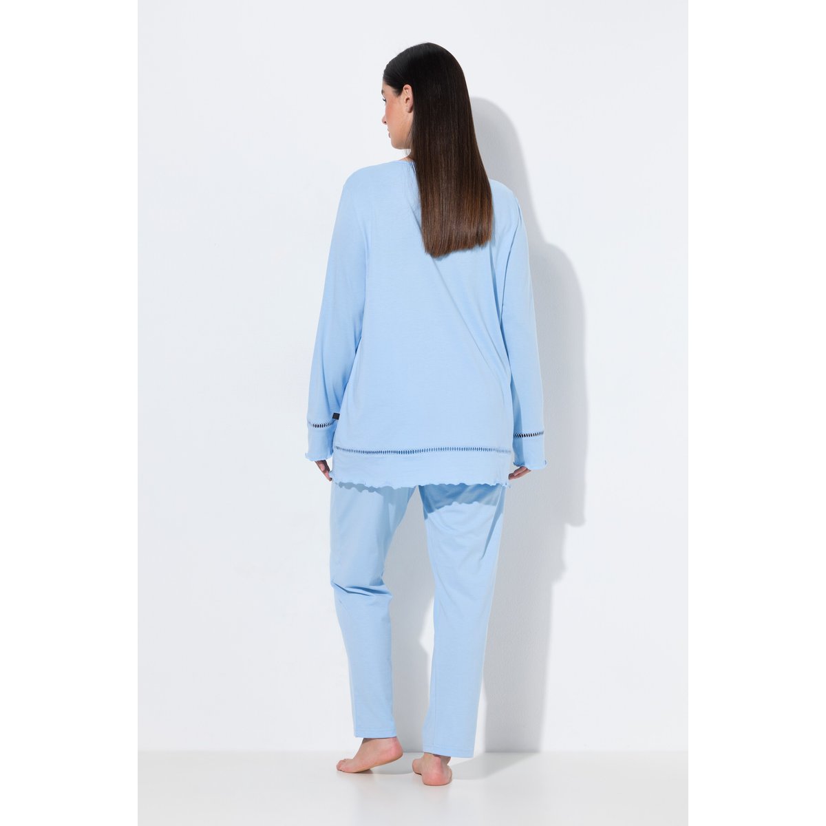 Pyjama à col rond et manches longues glace bleue, ULLA POPKEN