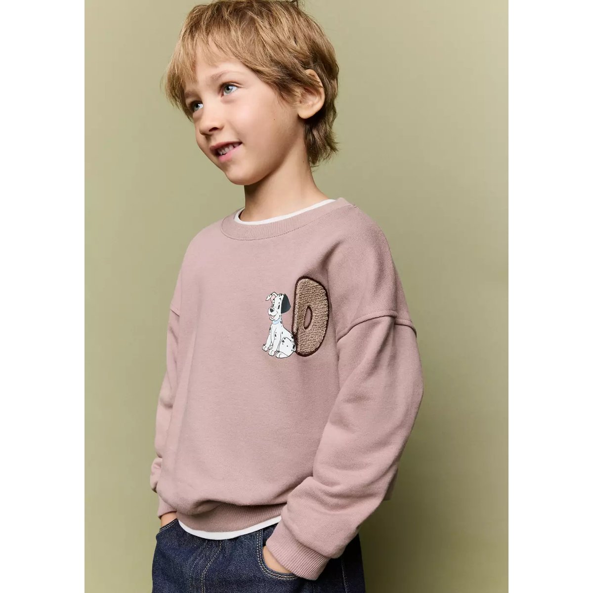 Sweat-shirt coton Les 101 Dalmatiens rose pâle, MANGO BABY