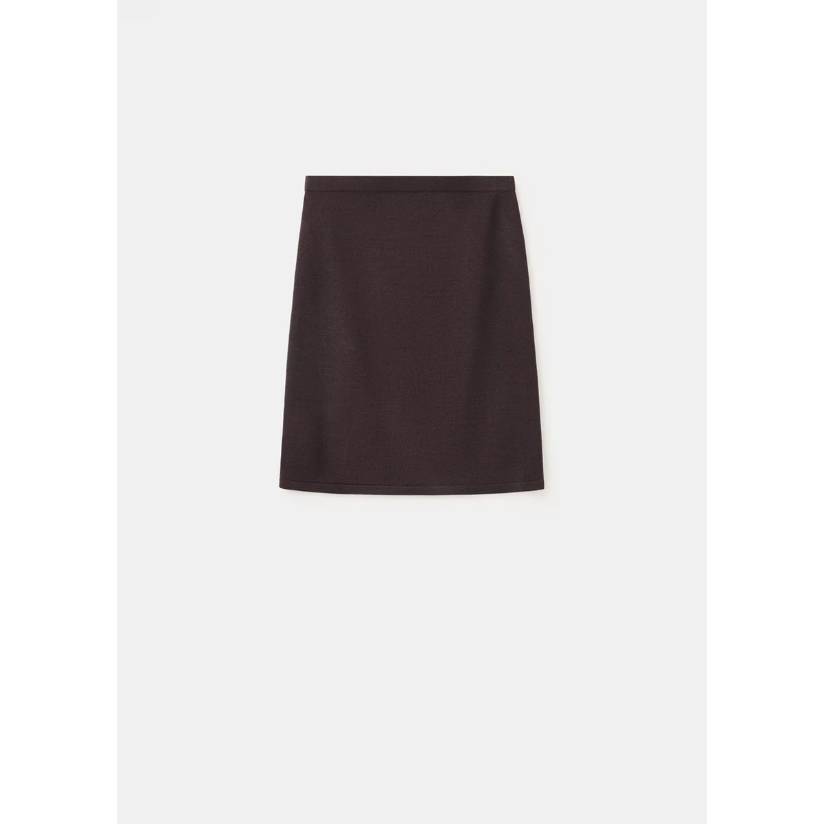 Jupe droite en maille fine marron, MANGO