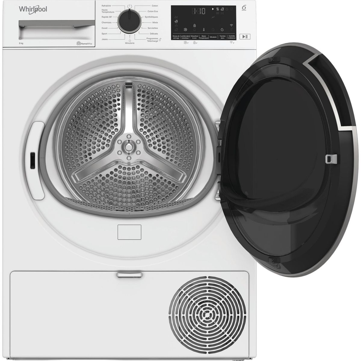 Sèche linge pompe à chaleur CWD93MWBSFRX couleur unique, WHIRLPOOL