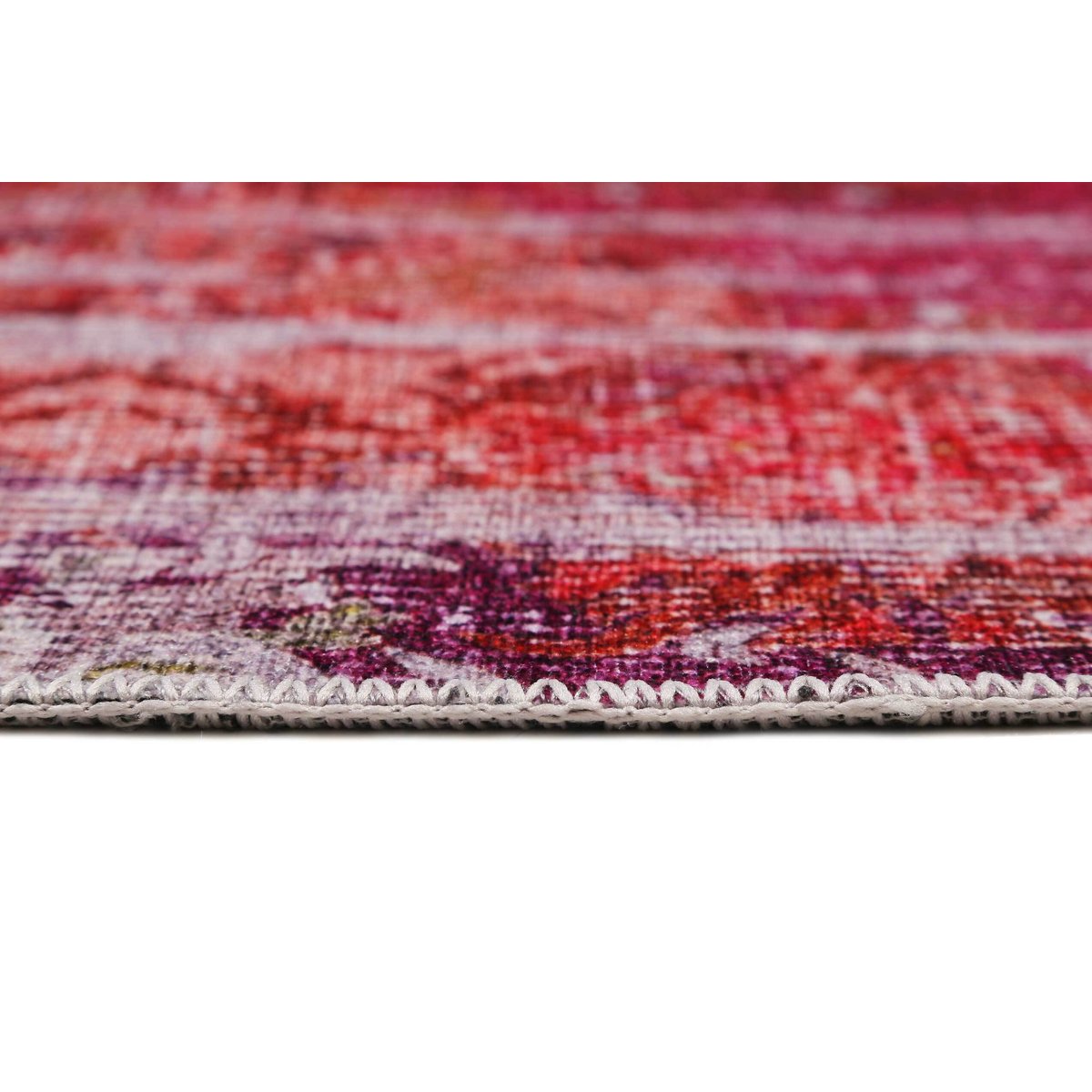Tapis tissé plat vintage effet used , SUNSET IN FARO rose, WECON HOME