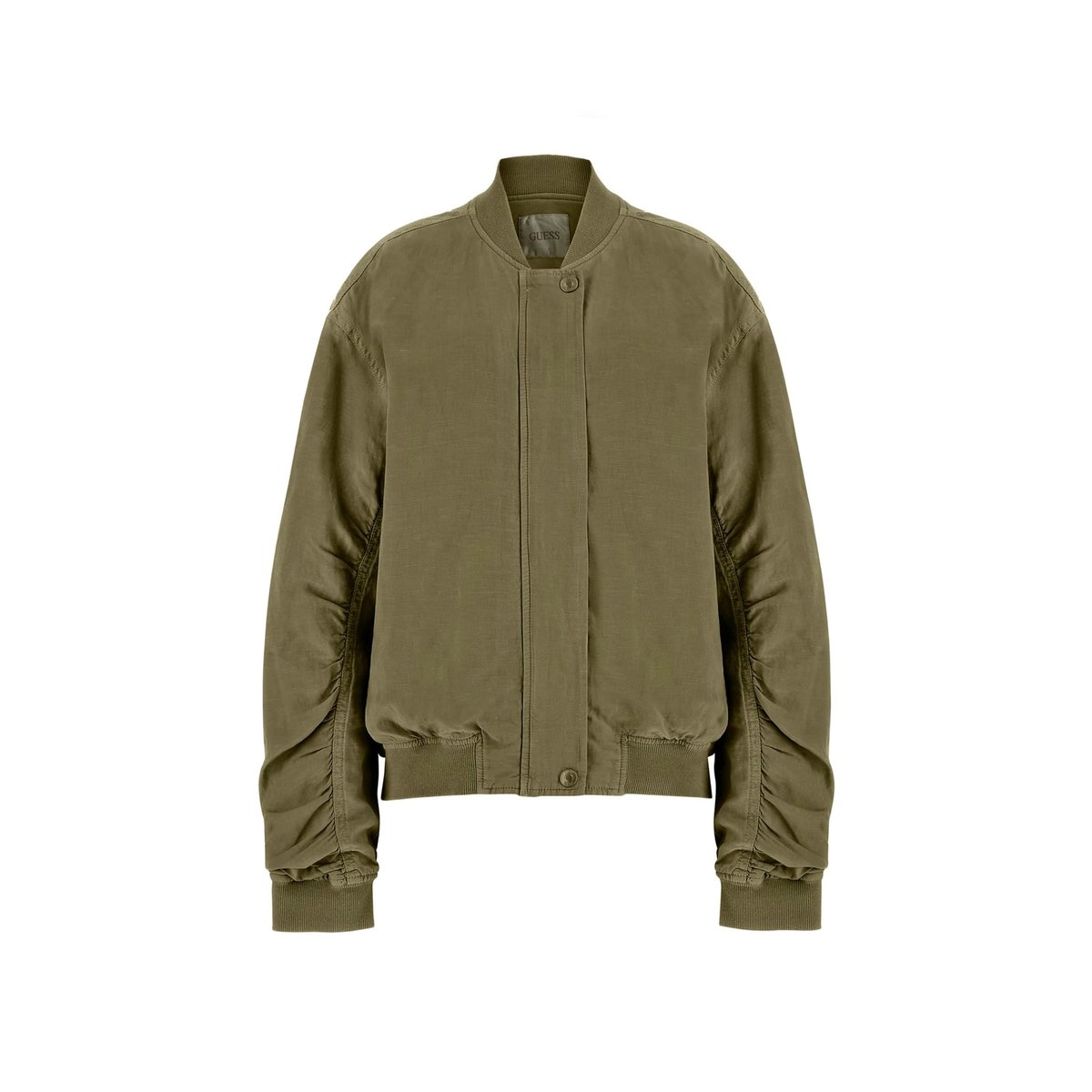 Bomber En Lin Mélangé vert olive, GUESS