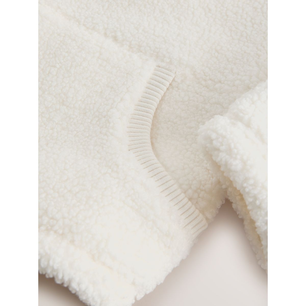 Veste en peau lainée zippée blanc écru, NEXT