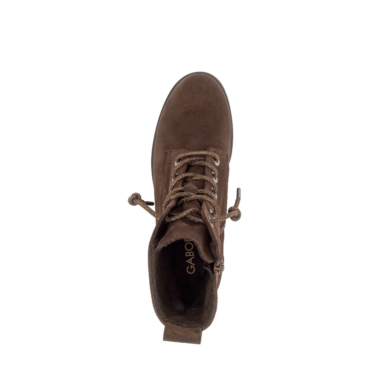 Bottines en cuir à talon décroché marron velours, GABOR