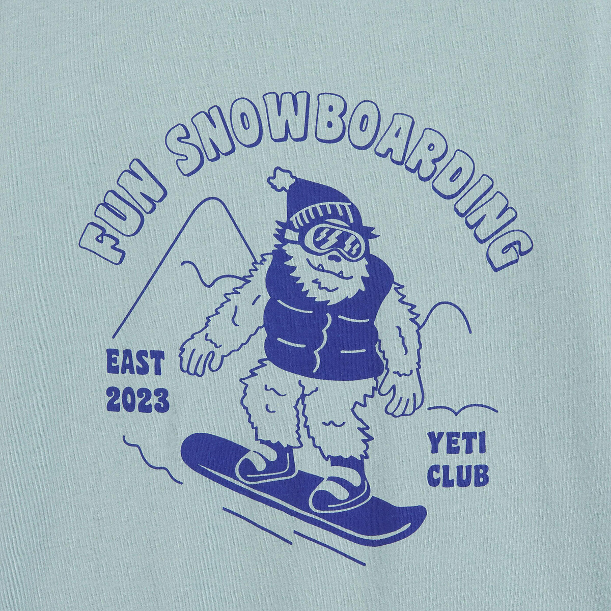T-shirt manches longues, imprimé Yeti bleu, LA REDOUTE COLLECTIONS