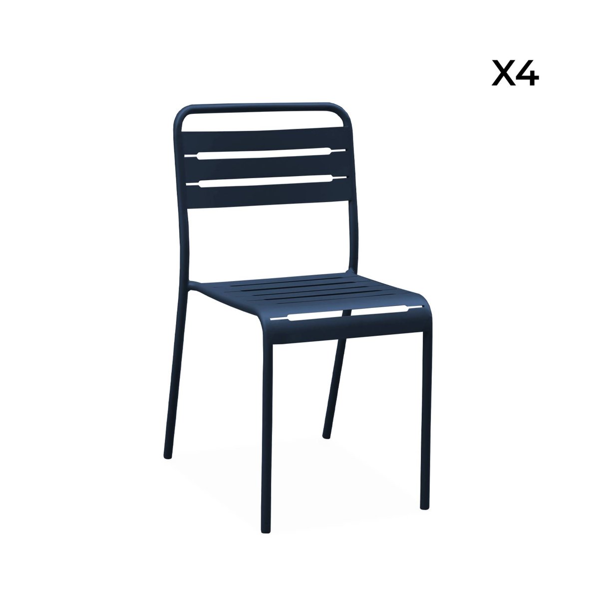 Chaise de jardin acier (lot de 4) AMÉLIA anthracite, SWEEEK
