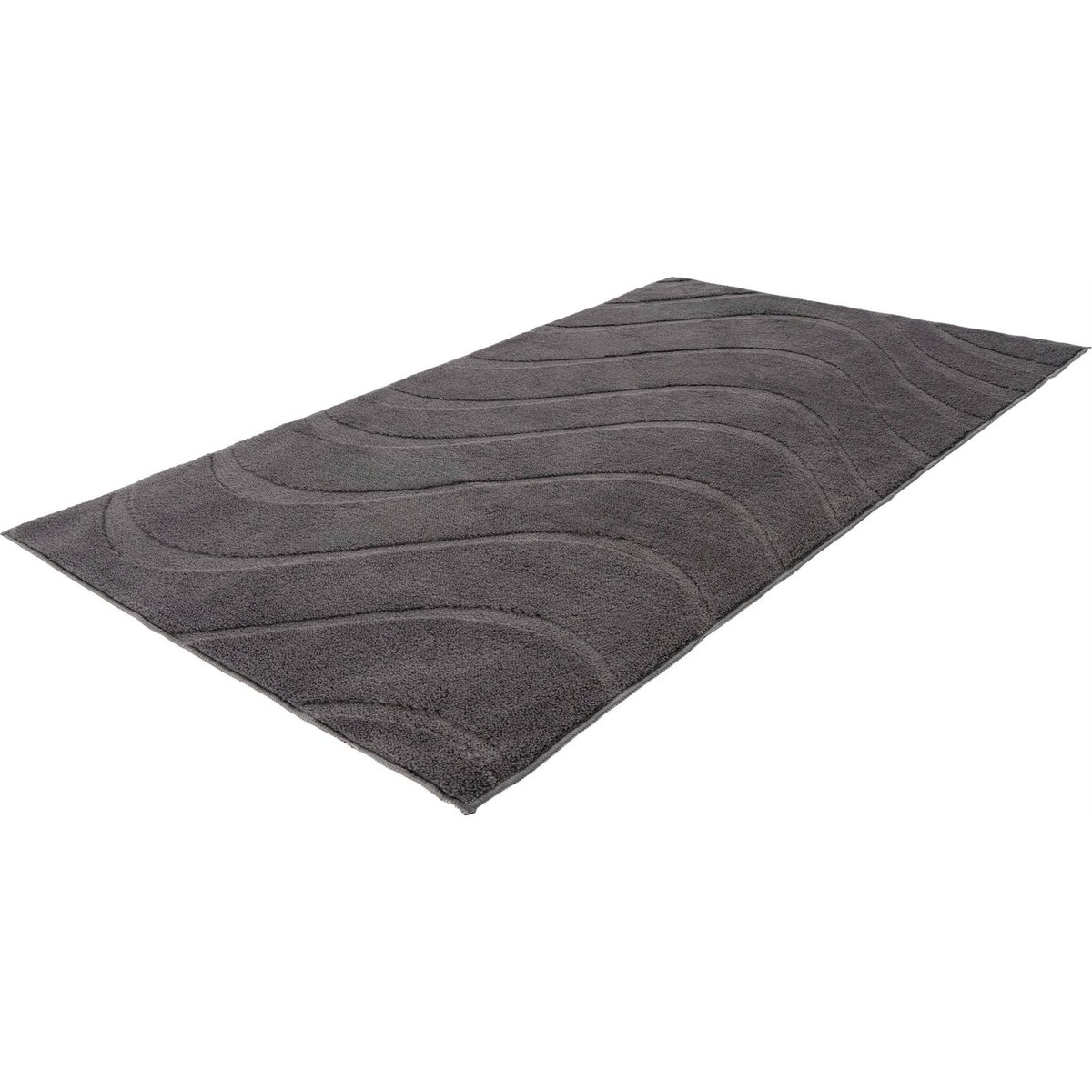 Tapis de bain rectangulaire gris anthracite profond, ARTE ESPINA