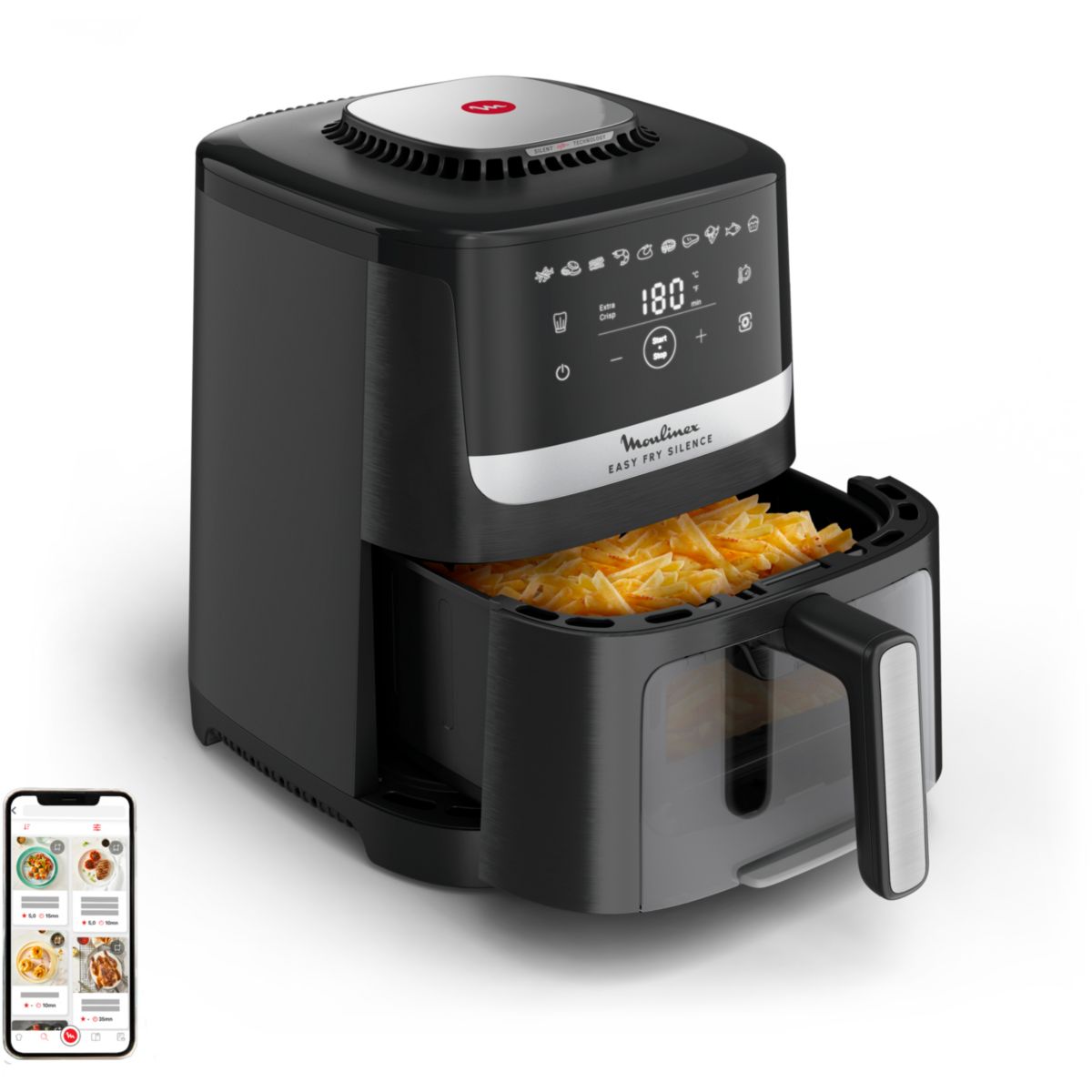 Friteuse sans huile Easy Fry Silence 5L EZ5568F0 couleur unique, MOULINEX