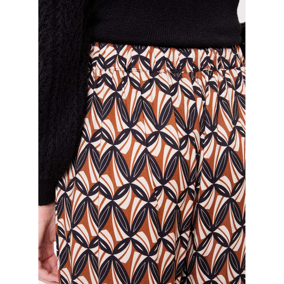Pantalon imprimé large fluide ALEX beige eol, PRINCESSE NOMADE