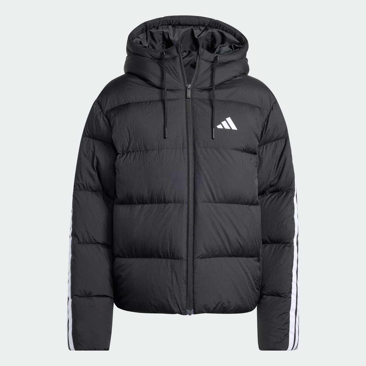Doudoune À Capuche 3 Bandes Essentials Climawarm Doudoune À Capuche 3 Bandes Essentials Climawarm black, ADIDAS SPORTSWEAR