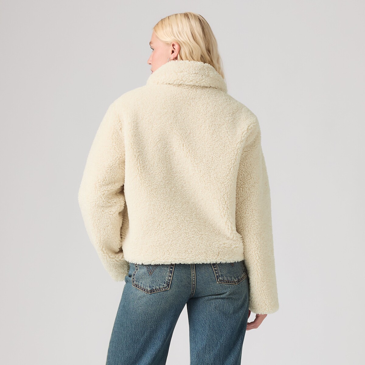 Veste courte zippée sherpa ecru, LEVI'S