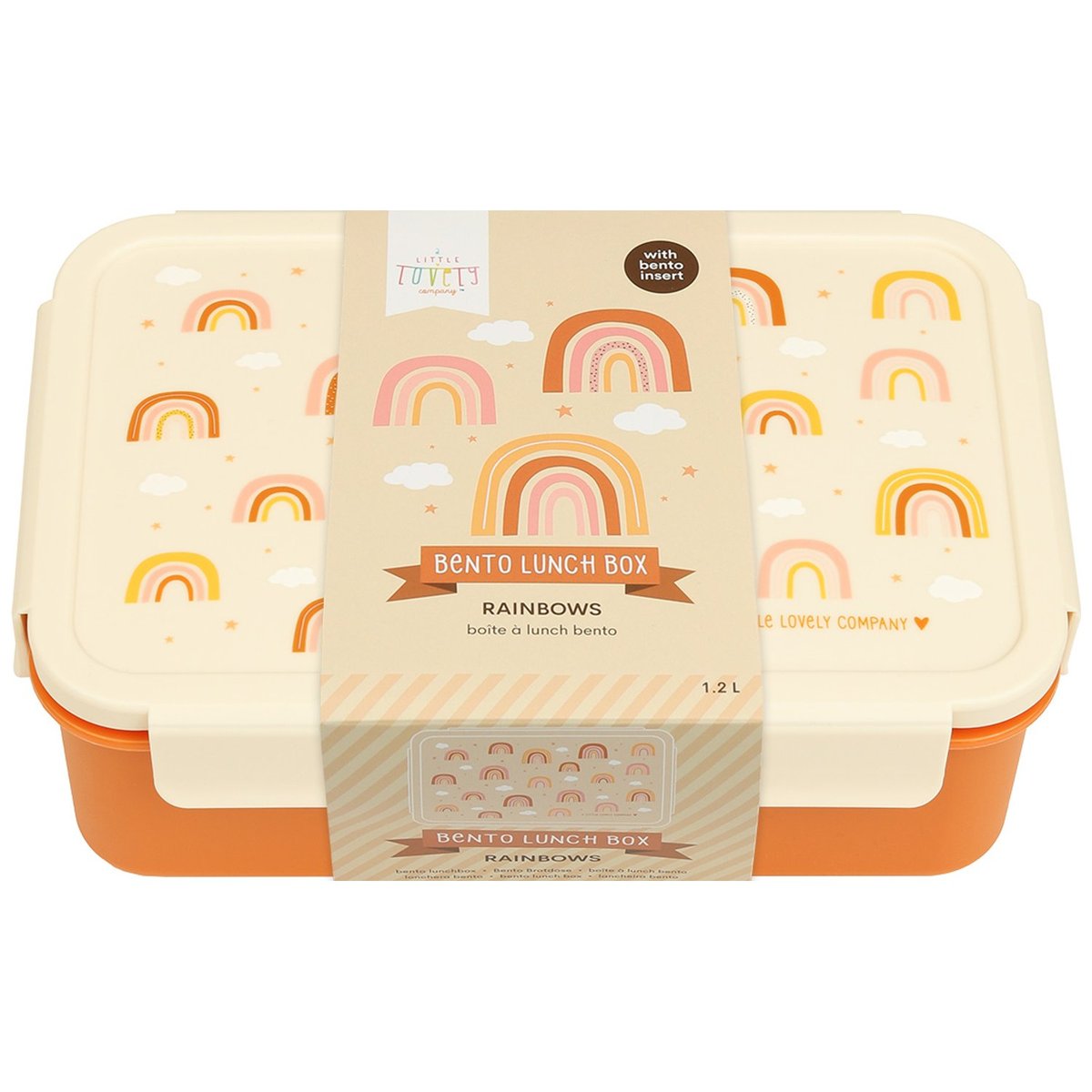Lunch box orange, écru, A LITTLE LOVELY COMPANY