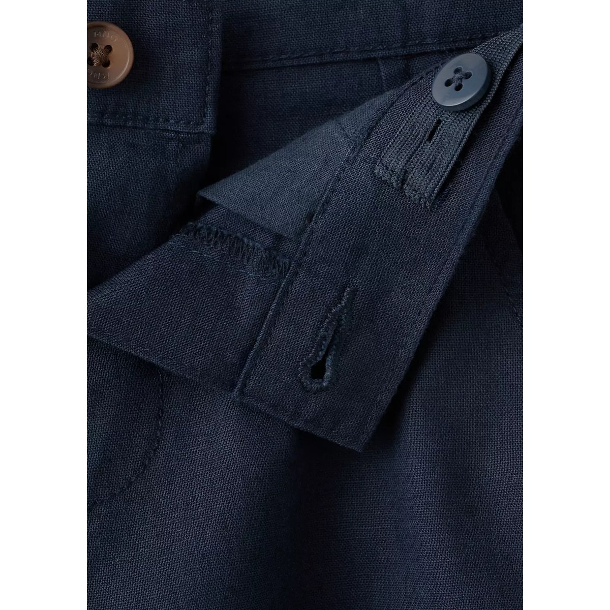 Bermuda droit en lin bleu marine, MANGO BABY