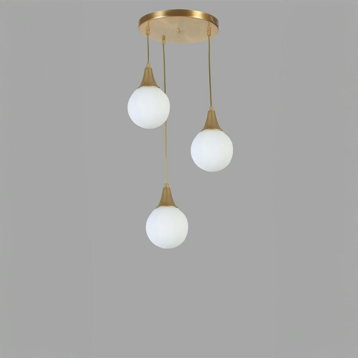 Suspension 3 globes en verre SIERRE blanc, PIER IMPORT