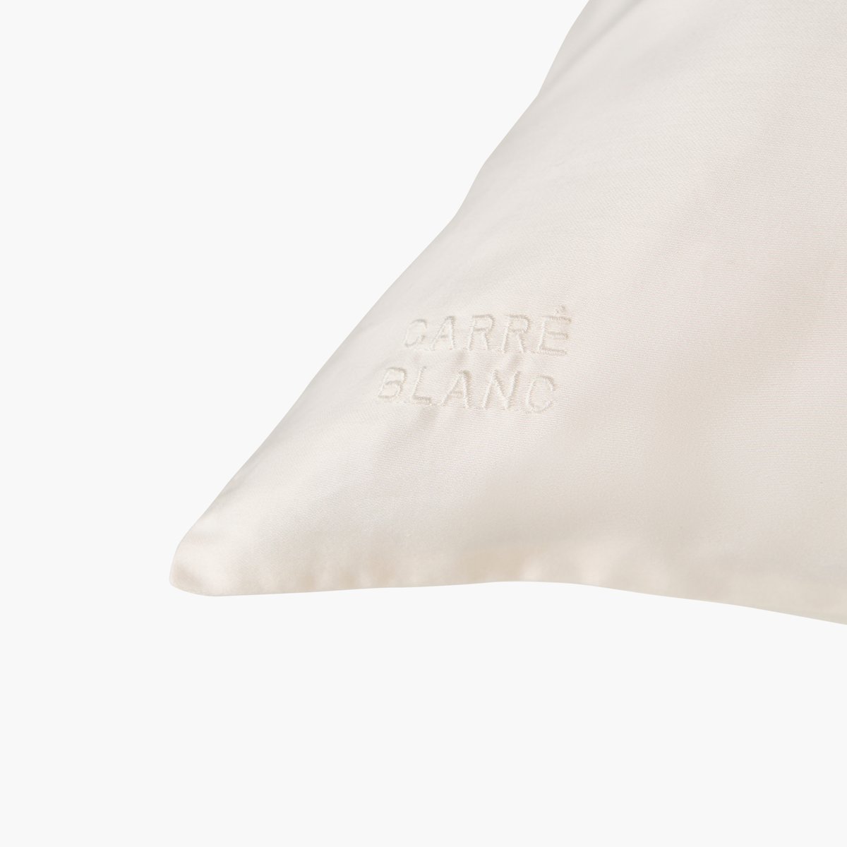 Taie d'oreiller rectangulaire satin de coton OPALYS imprimé, CARRE BLANC