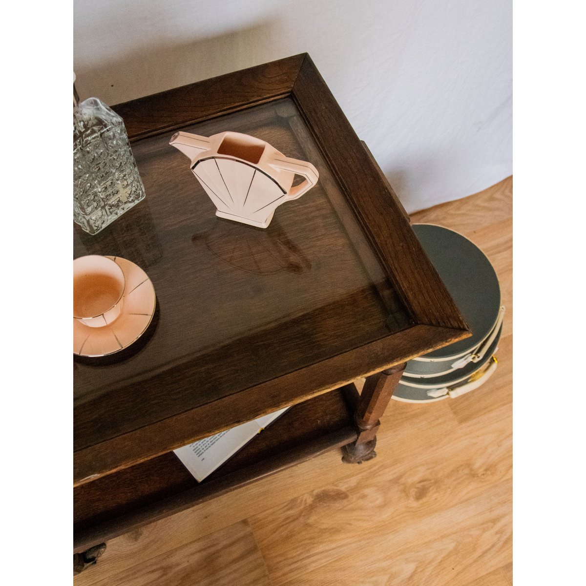 Desserte en bois Henriette N°152 - Bon état bois foncé, DEBONGOUT