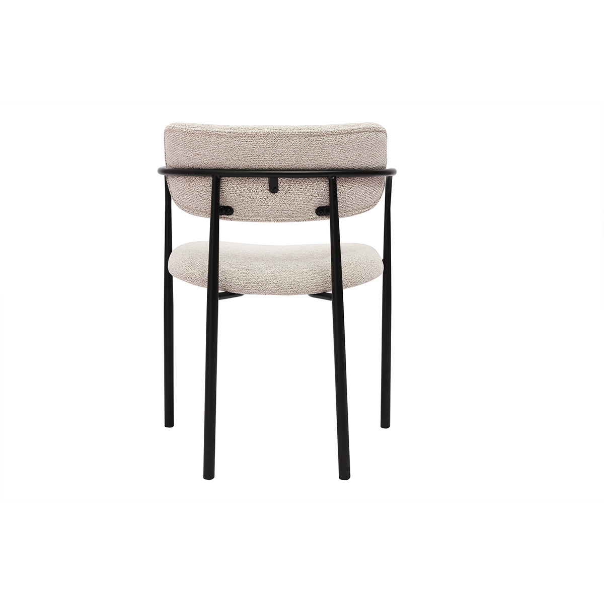 Chaises en tissu effet velours texturé terre brûlée et métal noir (lot de 2) SWIFT beige, MILIBOO