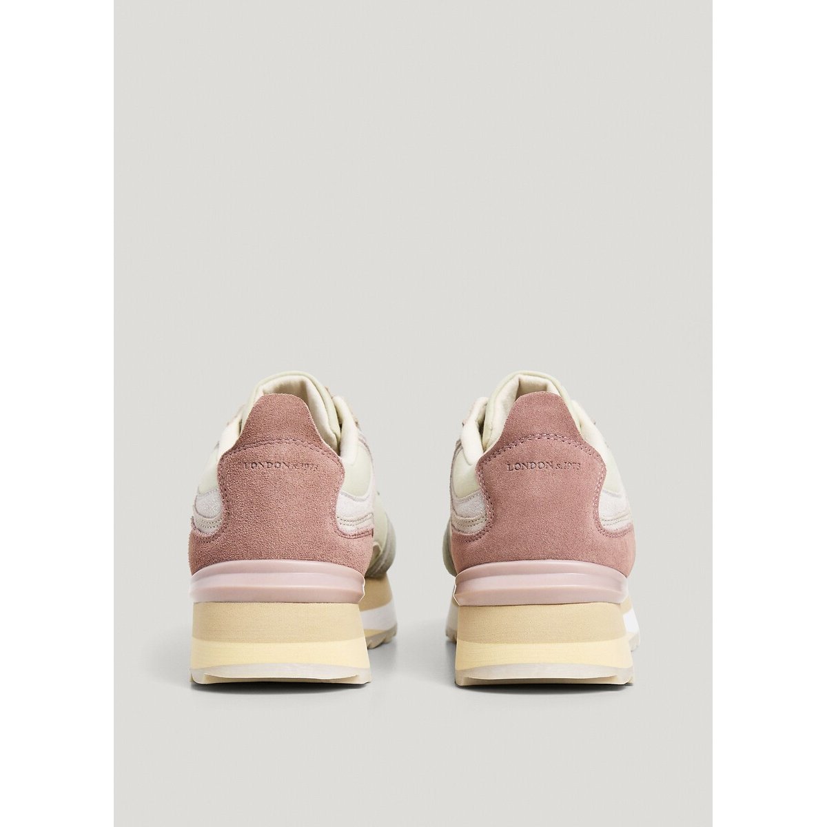 Baskets mix matière FREYA WAVE beige/rose, PEPE JEANS