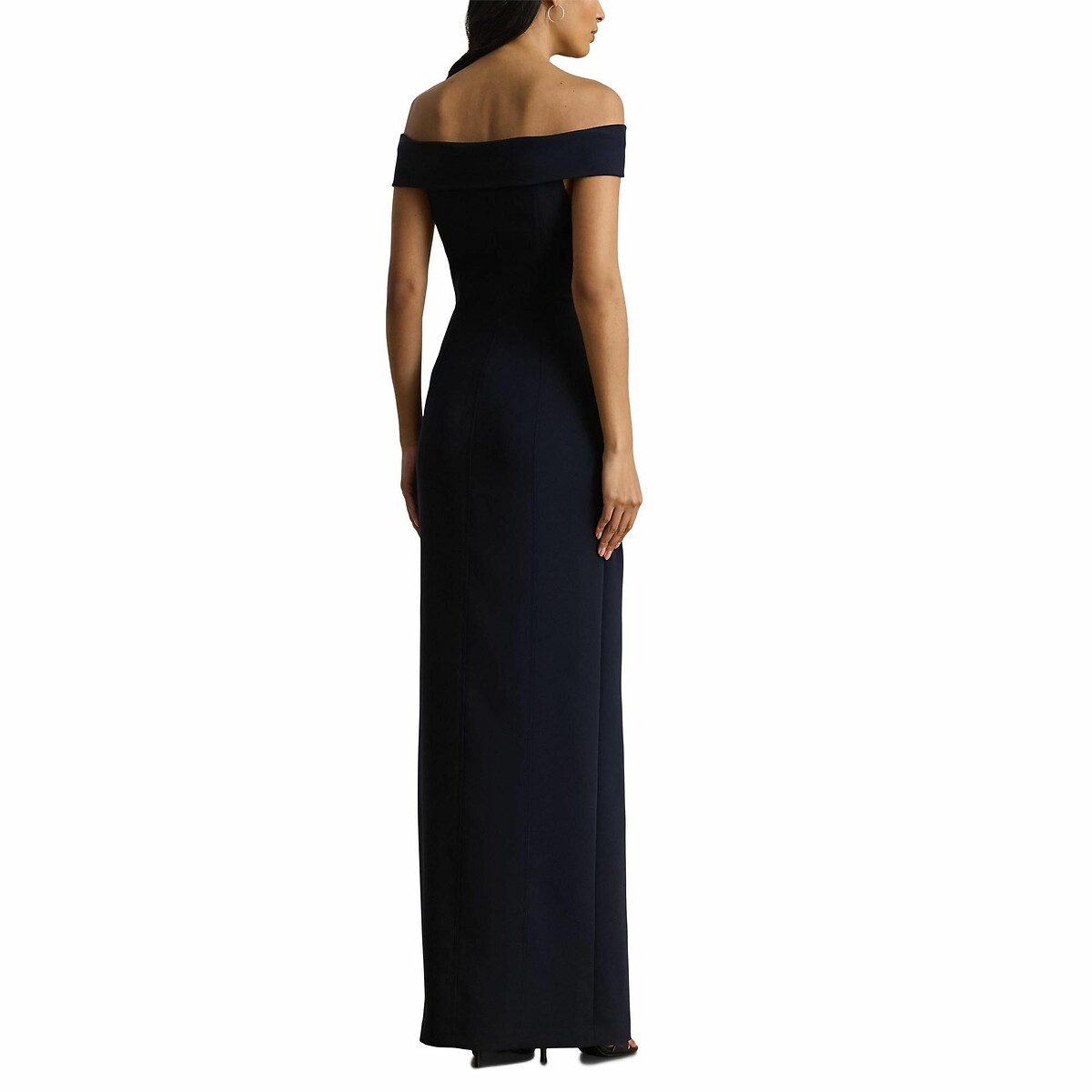 Robe de soirée longue, épaules dégagées marine, LAUREN RALPH LAUREN