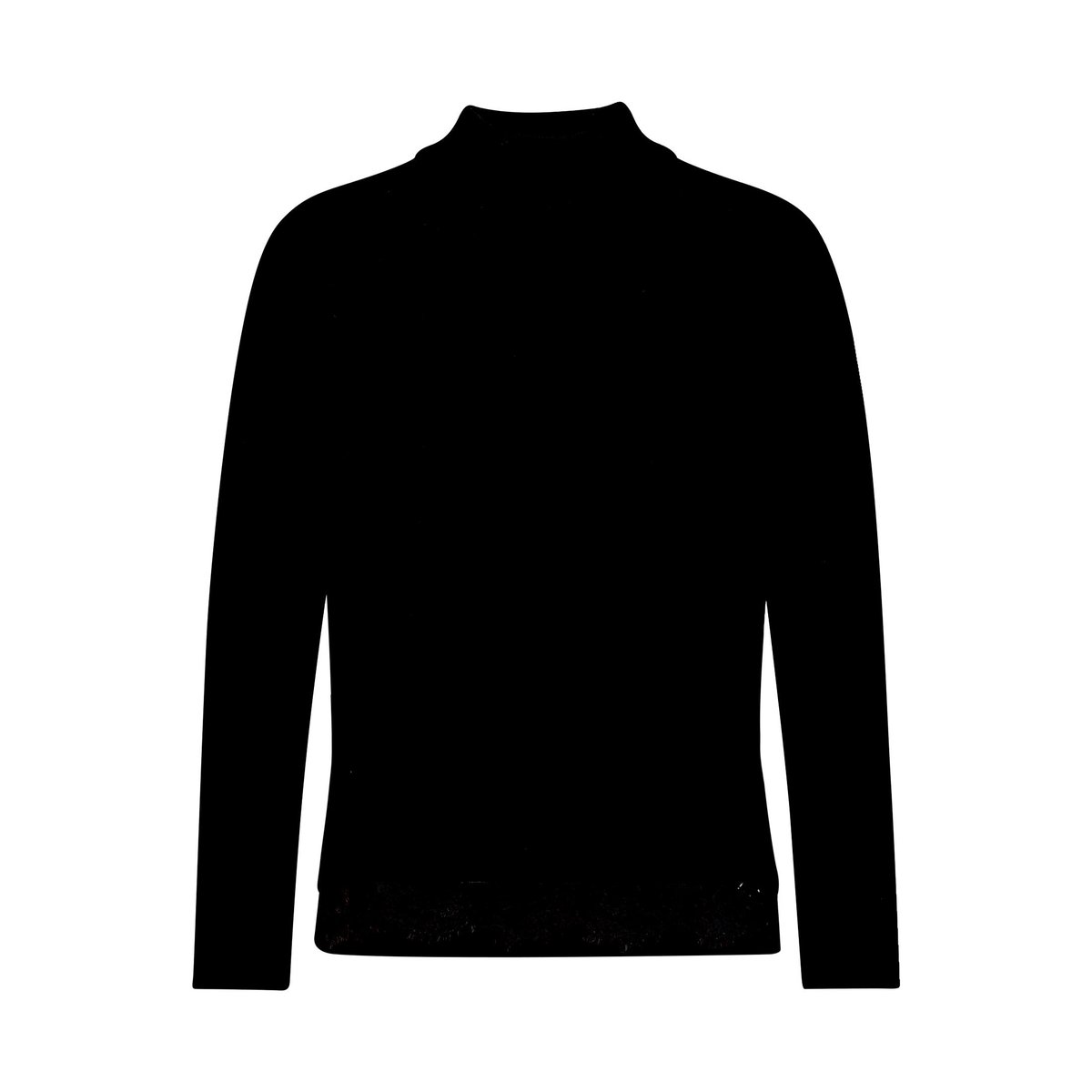 Pull-over en fine maille à bordure en dentelle noir, BETTY BARCLAY