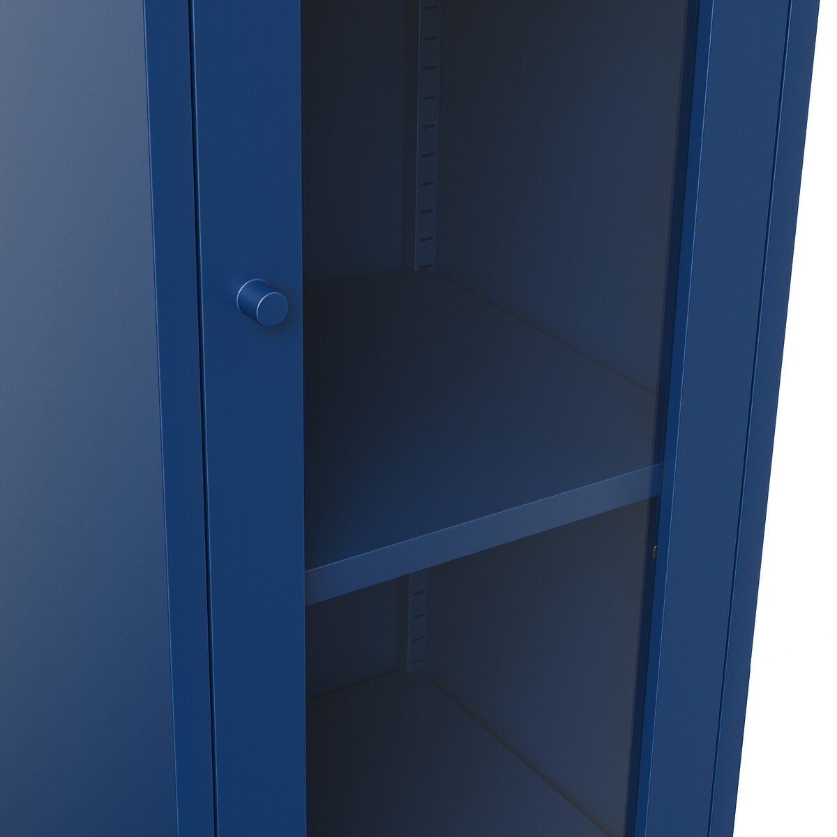 Talisk Industrial Metal and Glass Cabinet blue, SO'HOME