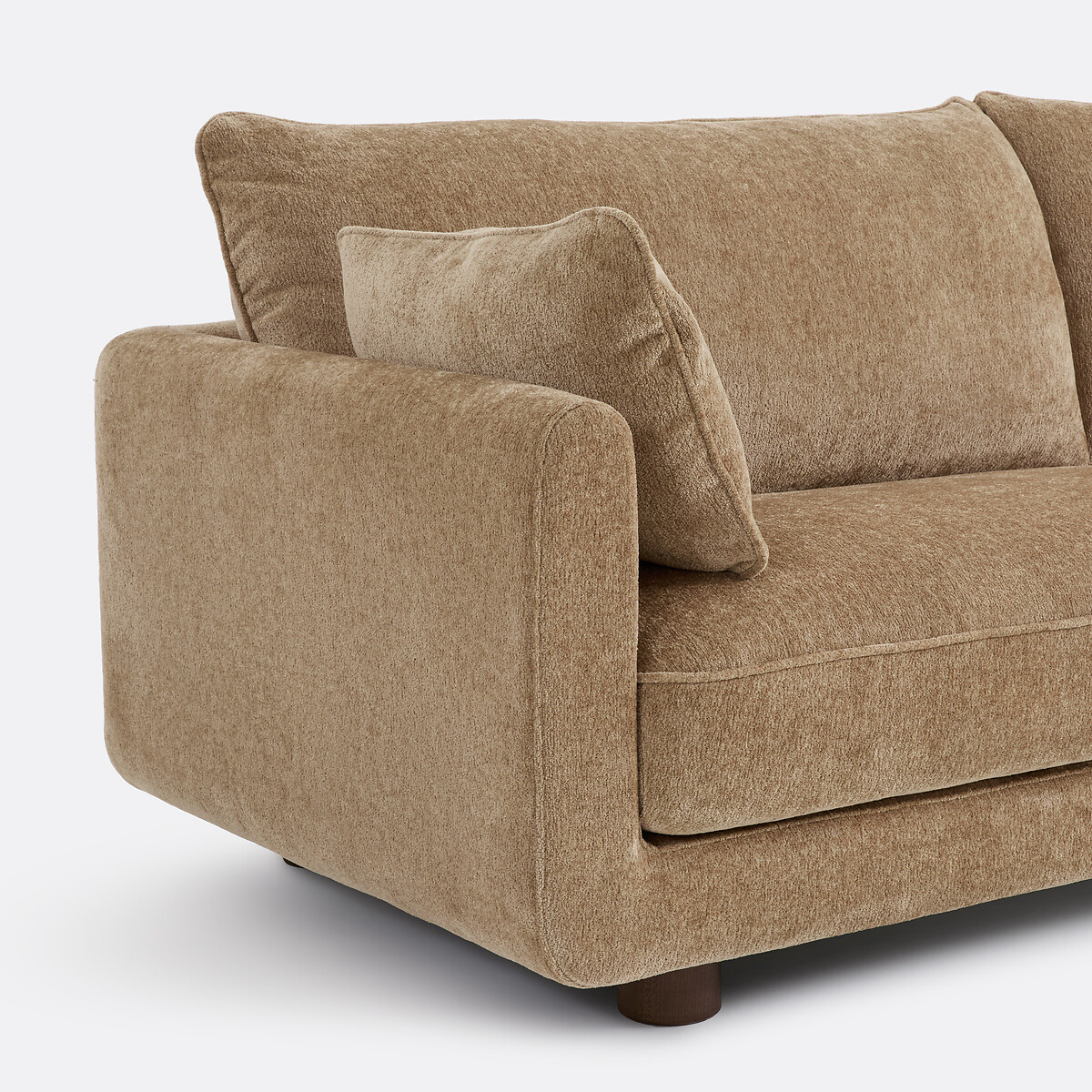 Canapé droit 2, 3, 4 ou 5 places, en chenille épaisse, EMILIO beige doré, LA REDOUTE INTERIEURS