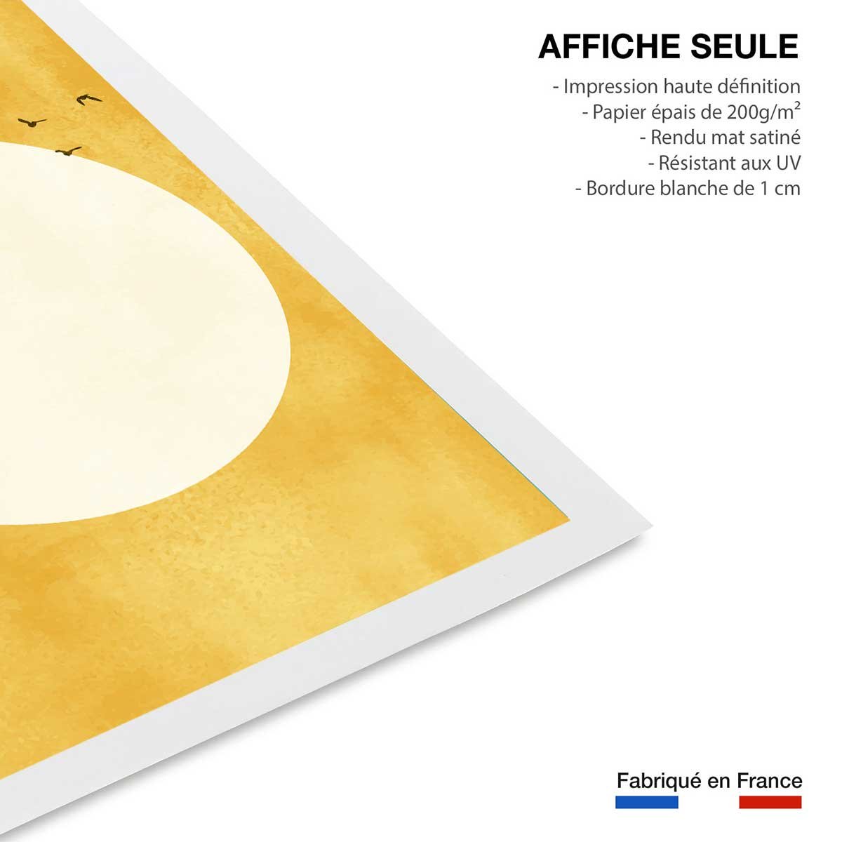 Affiche dessin ""Eternel coucher du soleil"" affiche seule, HEXOA