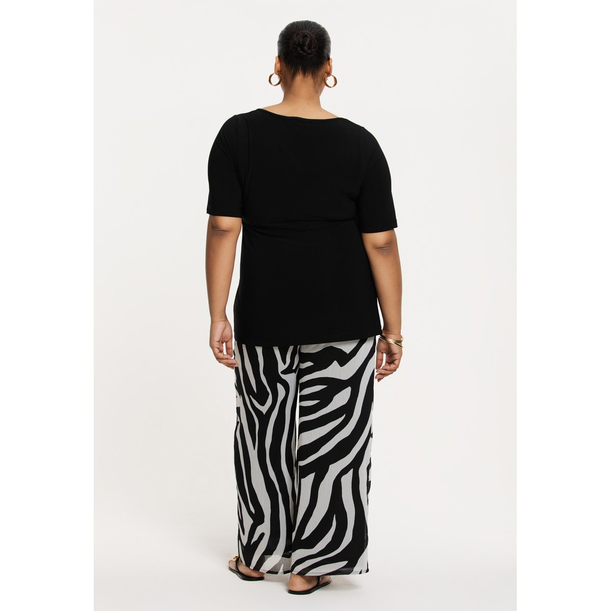 Pantalon imprimée noir, YOEK