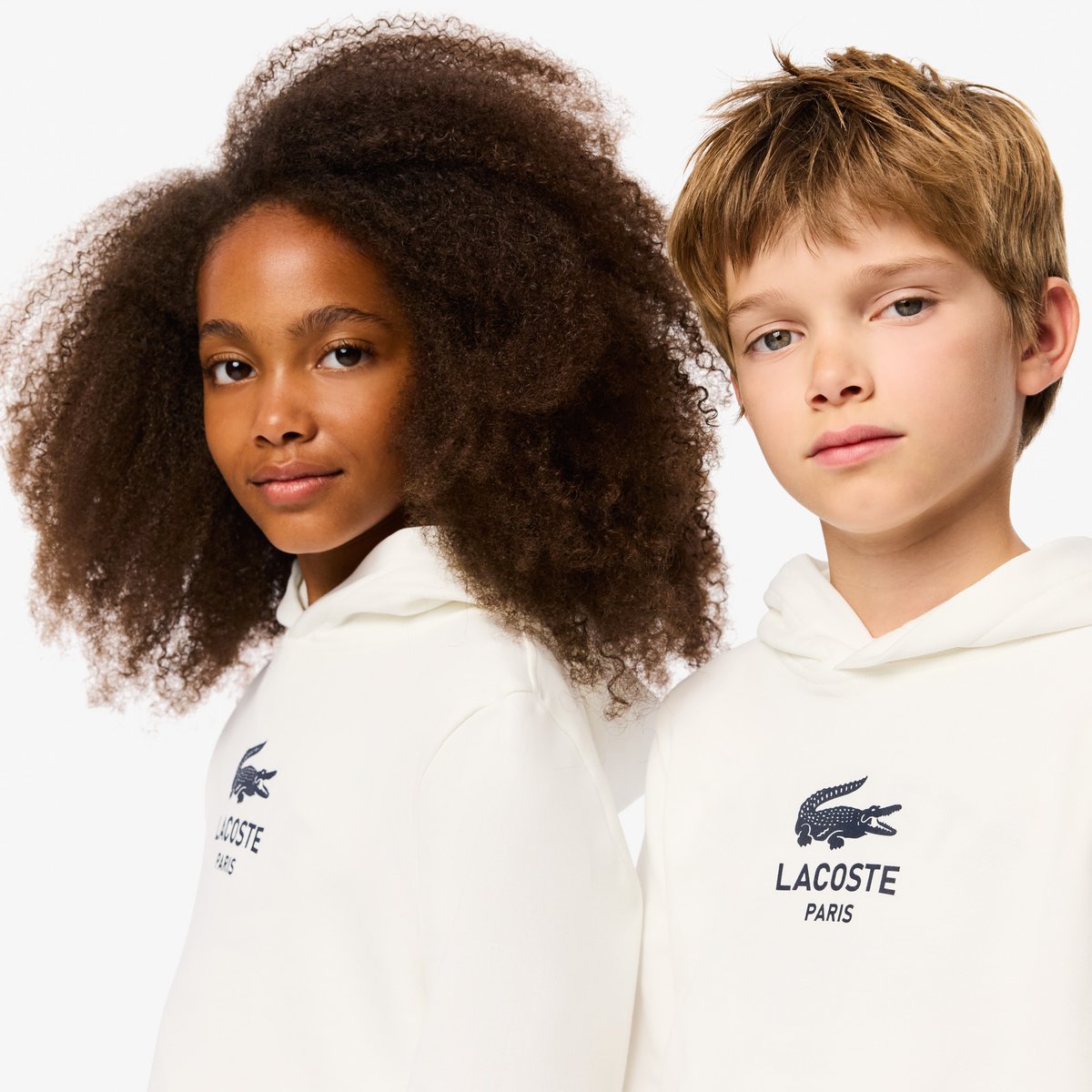 Sweatshirt à capuche à signature blanc-70v, LACOSTE